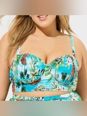 Torrid Retro Underwire Ruched Cup Bikini Top